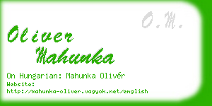 oliver mahunka business card