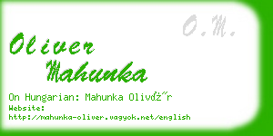 oliver mahunka business card